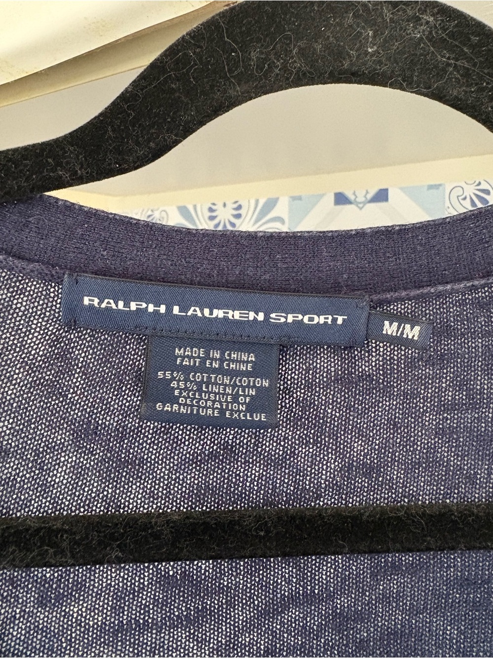 Ralph Lauren Navy Linen-Cotton Polo Cardigan